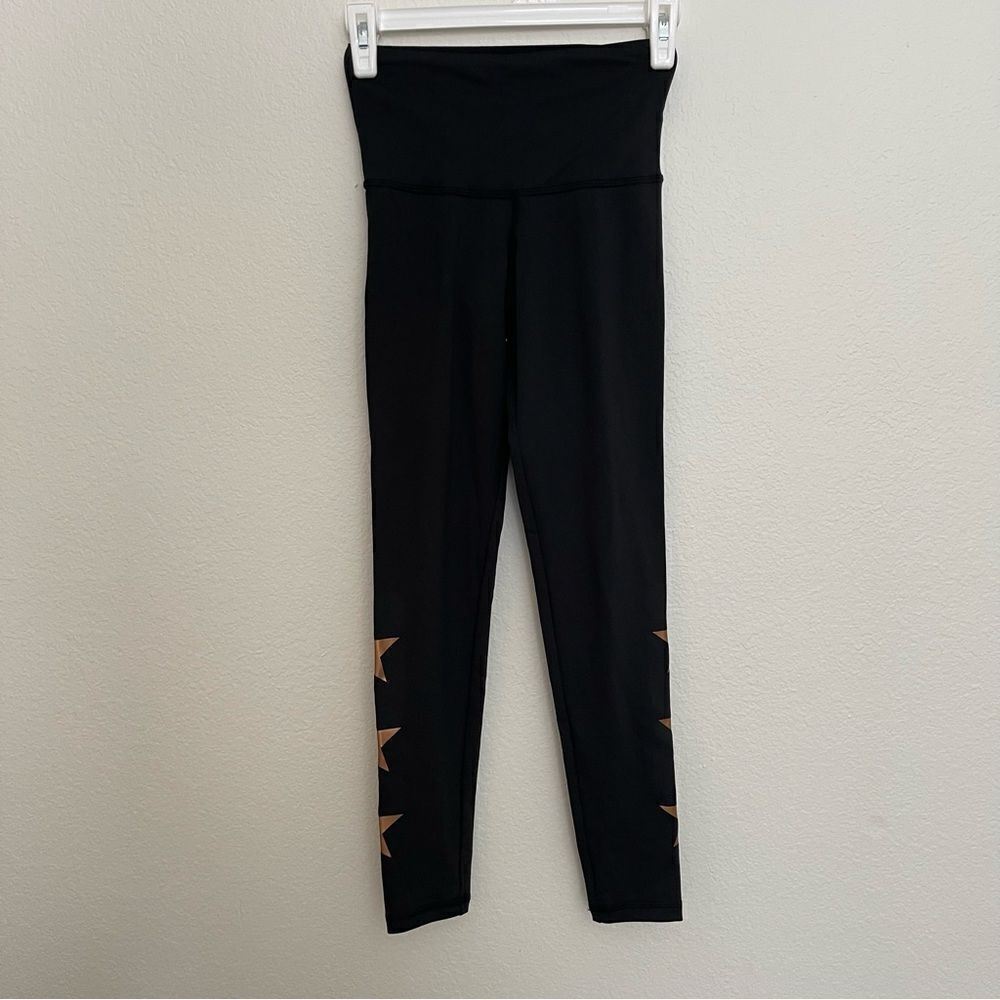 Strut! Black with Gold Stars Leggings Size Small